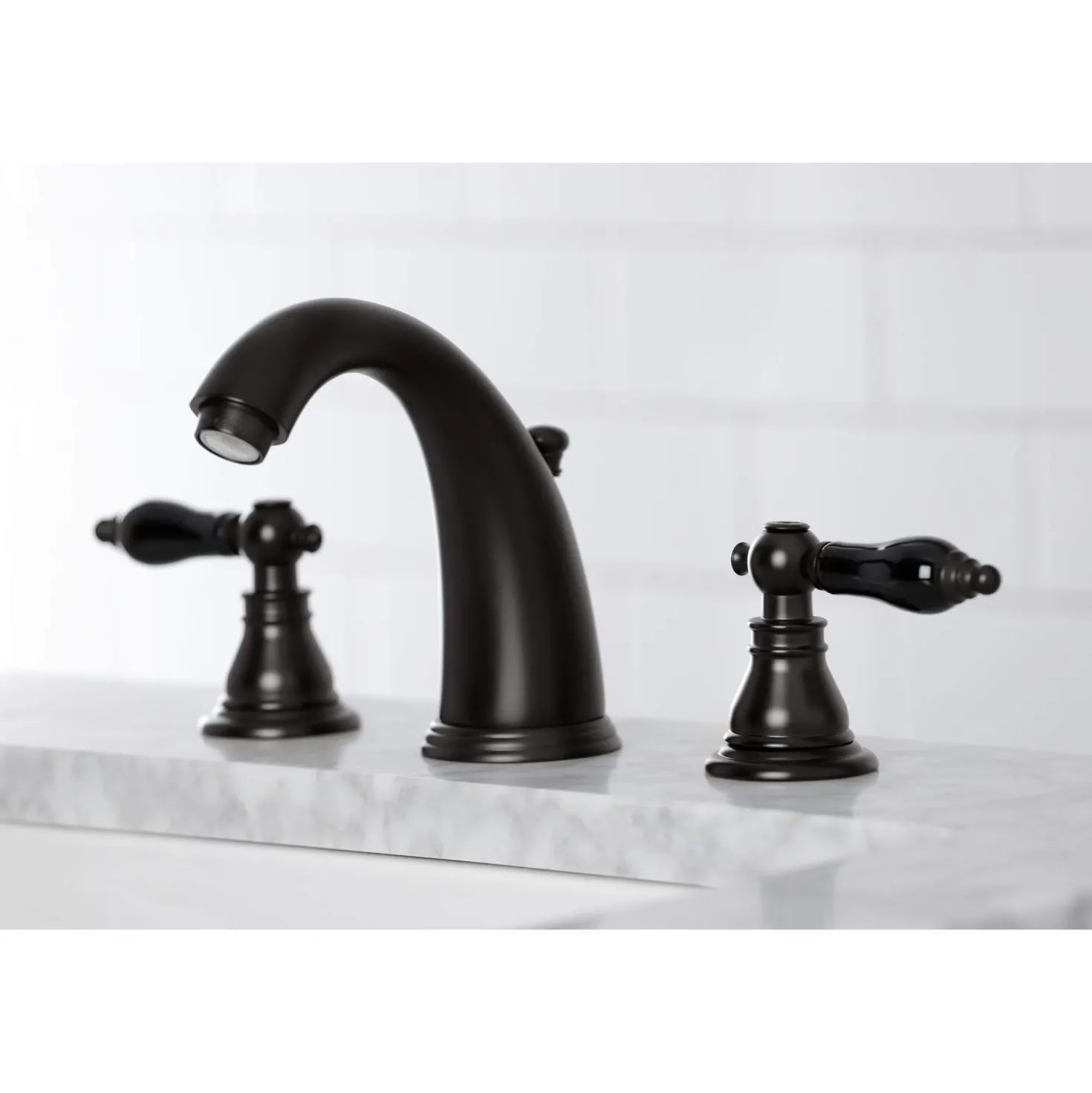Kingston Brass KB98XAKL-P Duchess Widespread Bathroom Faucet with Plastic Pop-Up