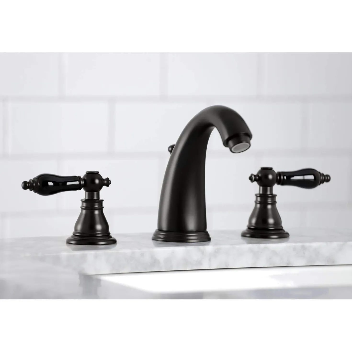 Kingston Brass KB98XAKL-P Duchess Widespread Bathroom Faucet with Plastic Pop-Up