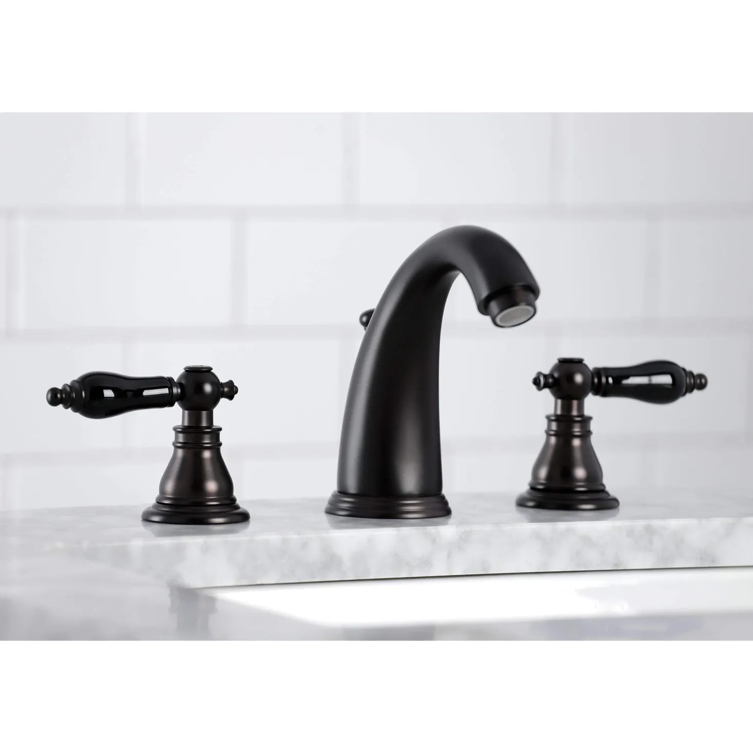 Kingston Brass KB98XAKL-P Duchess Widespread Bathroom Faucet with Plastic Pop-Up