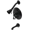 Kingston Brass KB363X0AL-P Restoration Tub and Shower Faucet in Matte Black