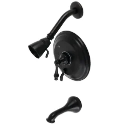 Kingston Brass KB363X0AL-P Restoration Tub and Shower Faucet in Matte Black