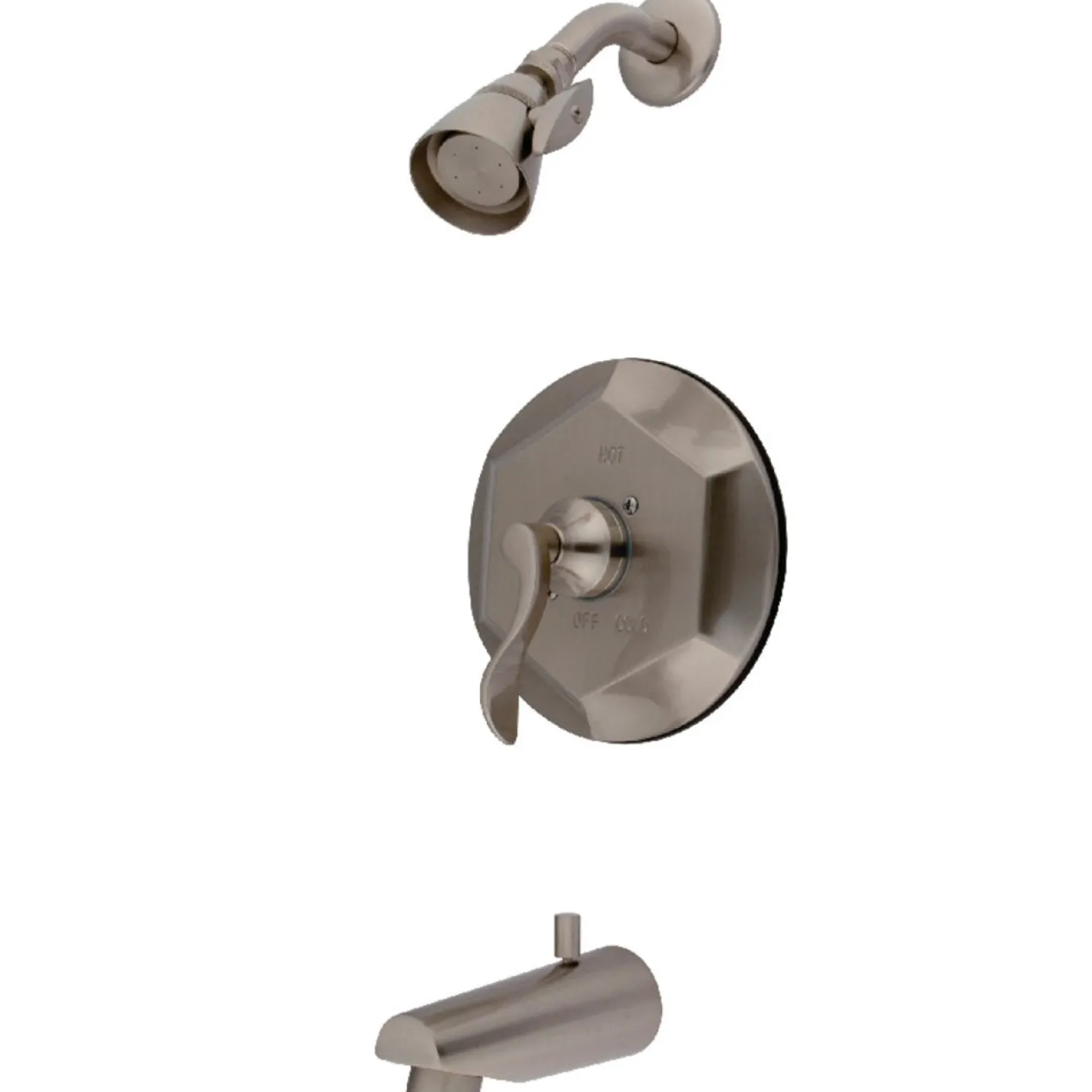 Kingston Brass KB463XDFL-P Tub and Shower Faucet in Brushed Nickel
