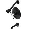 Kingston Brass KB363X0PX-P Restoration Tub and Shower Faucet in Matte Black