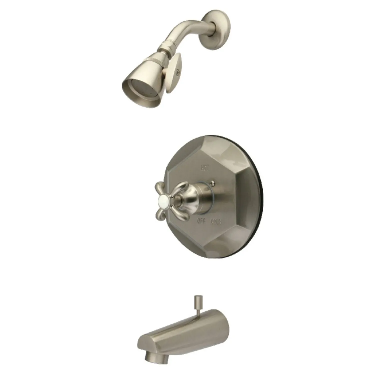 Kingston Brass KB463XTX-P Tub and Shower Faucet in Brushed Nickel