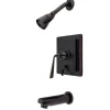 Kingston Brass KB86550ZL Silver Sage Single Handle Tub and Shower Faucet