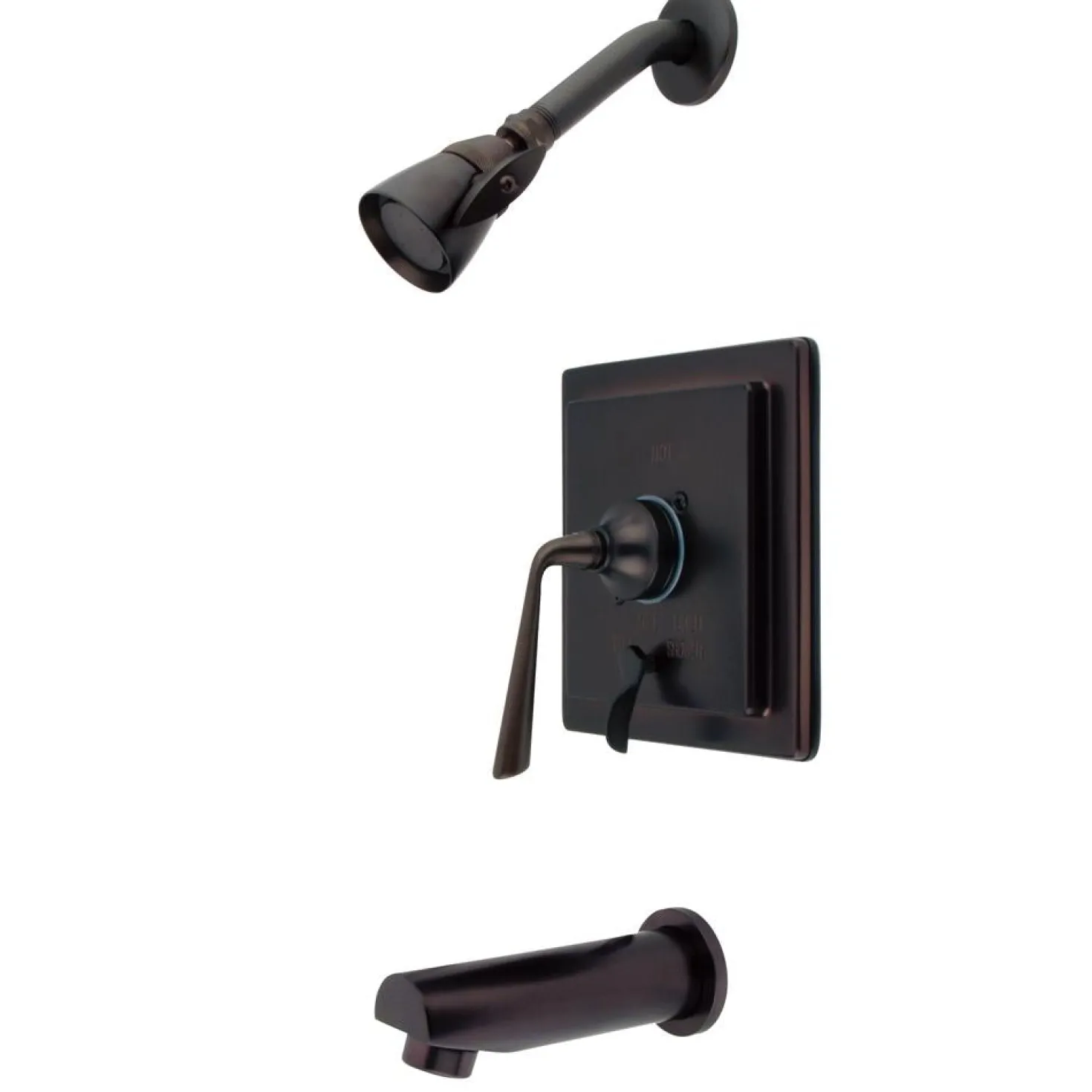 Kingston Brass KB86550ZL Silver Sage Single Handle Tub and Shower Faucet