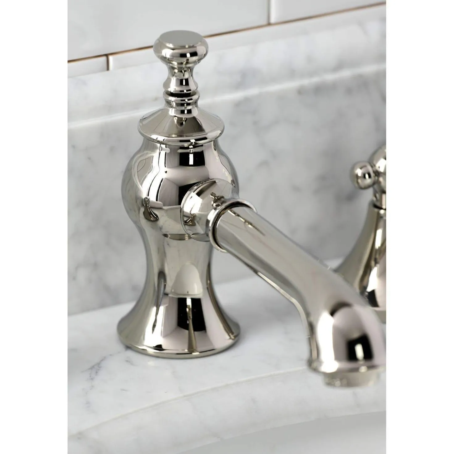 Kingston Brass KC706XPKL-P Duchess Widespread Bathroom Faucet with Brass Pop-Up