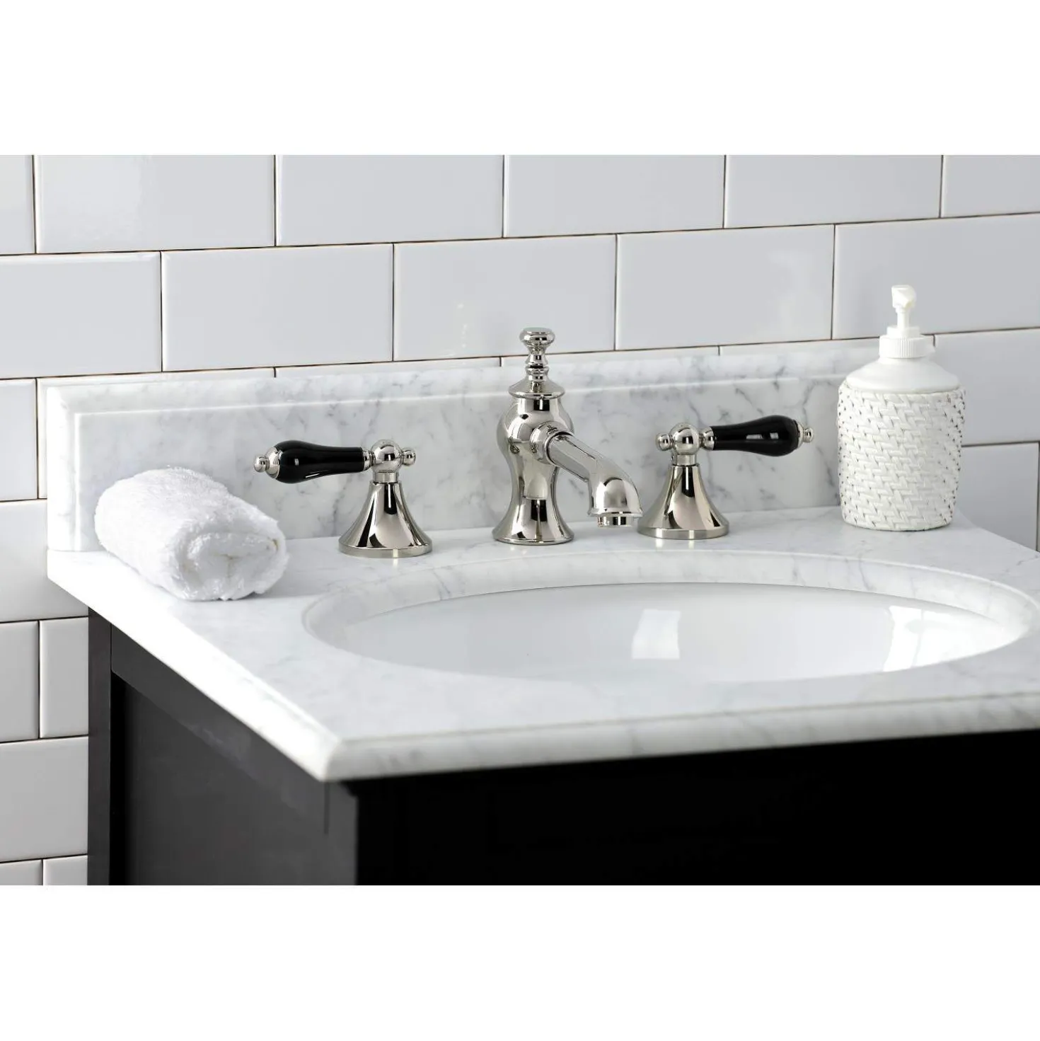 Kingston Brass KC706XPKL-P Duchess Widespread Bathroom Faucet with Brass Pop-Up