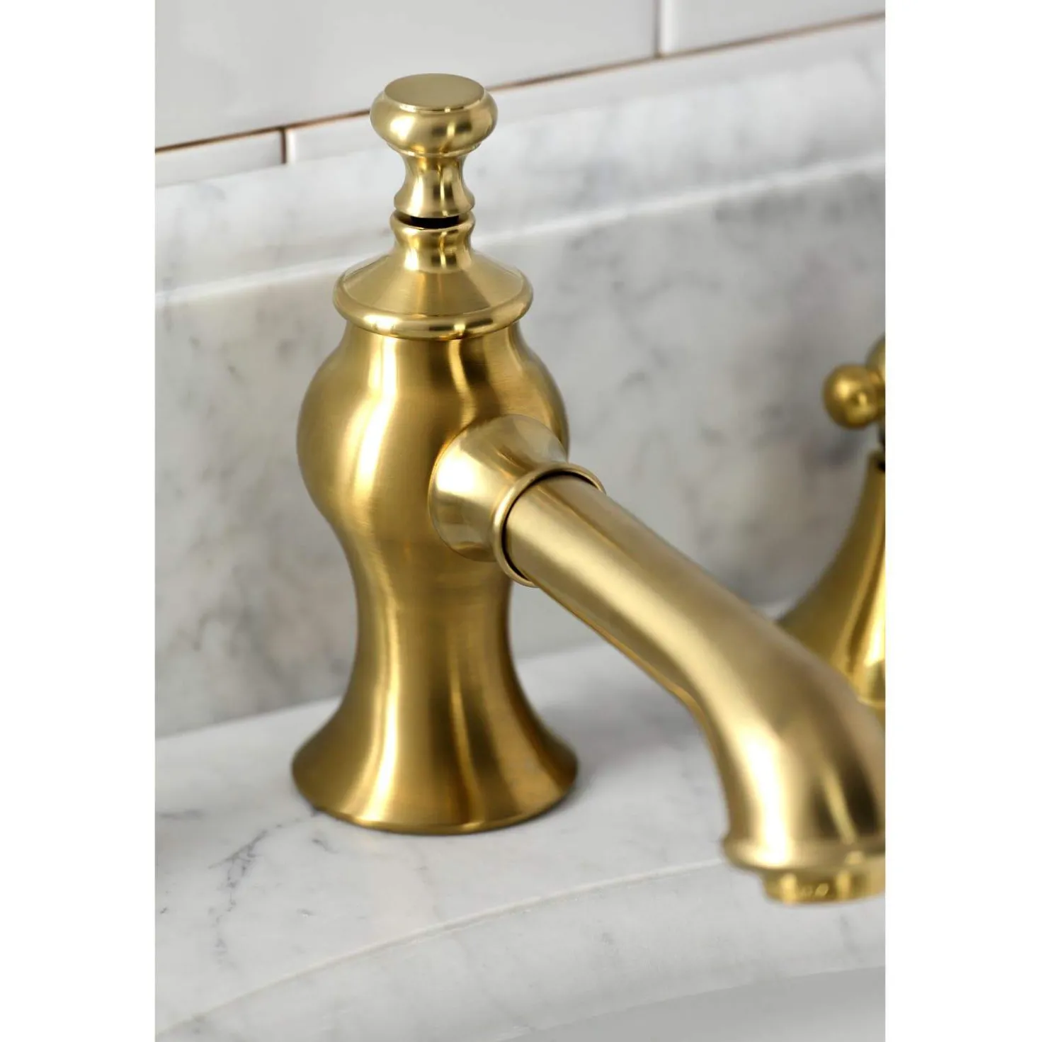 Kingston Brass KC706XPKL-P Duchess Widespread Bathroom Faucet with Brass Pop-Up