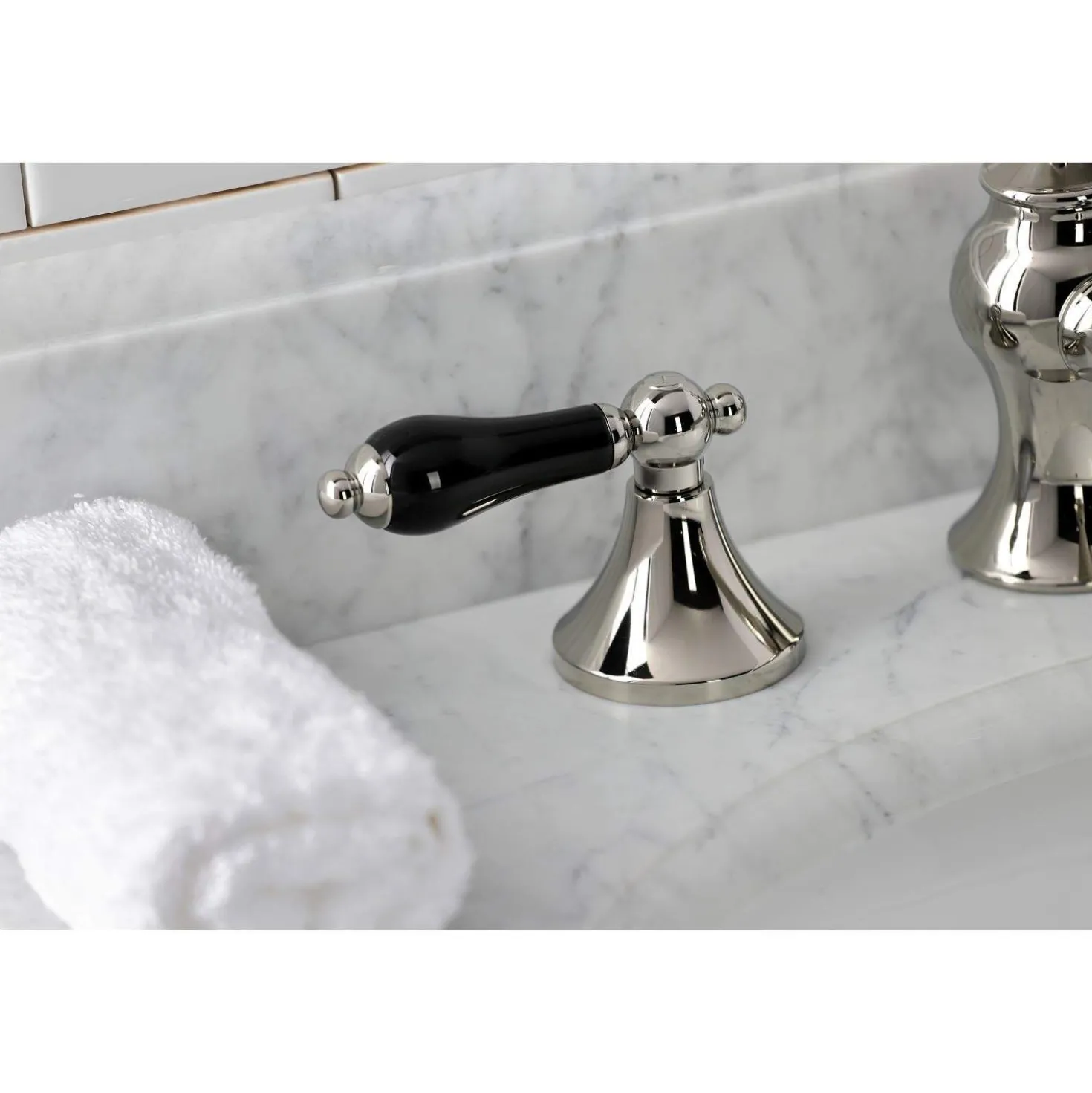 Kingston Brass KC706XPKL-P Duchess Widespread Bathroom Faucet with Brass Pop-Up