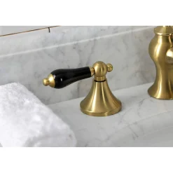 Kingston Brass KC706XPKL-P Duchess Widespread Bathroom Faucet with Brass Pop-Up