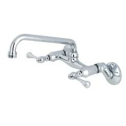 Kingston Brass Kingston 6" Adjustable Center Wall Mount Kitchen Faucet