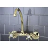 Kingston Brass Kingston 6-Inch Adjustable Center Wall Mount Kitchen Faucet
