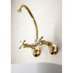 Kingston Brass Kingston 6-Inch Adjustable Center Wall Mount Kitchen Faucet