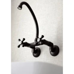 Kingston Brass Kingston 6-Inch Adjustable Center Wall Mount Kitchen Faucet