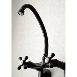 Kingston Brass Kingston 6-Inch Adjustable Center Wall Mount Kitchen Faucet