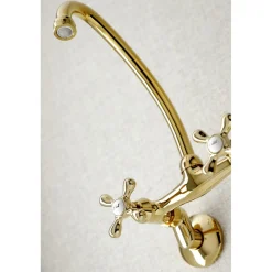 Kingston Brass Kingston 6-Inch Adjustable Center Wall Mount Kitchen Faucet