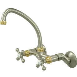 Kingston Brass Kingston 6-Inch Adjustable Center Wall Mount Kitchen Faucet