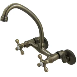 Kingston Brass Kingston 6-Inch Adjustable Center Wall Mount Kitchen Faucet