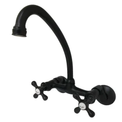 Kingston Brass Kingston 6-Inch Adjustable Center Wall Mount Kitchen Faucet