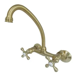 Kingston Brass Kingston 6-Inch Adjustable Center Wall Mount Kitchen Faucet