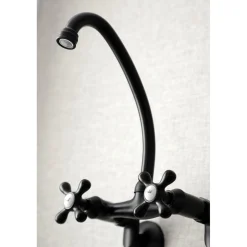 Kingston Brass Kingston 6-Inch Adjustable Center Wall Mount Kitchen Faucet