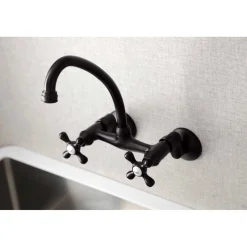 Kingston Brass Kingston 6-Inch Adjustable Center Wall Mount Kitchen Faucet