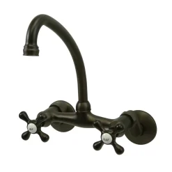 Kingston Brass Kingston 6-Inch Adjustable Center Wall Mount Kitchen Faucet