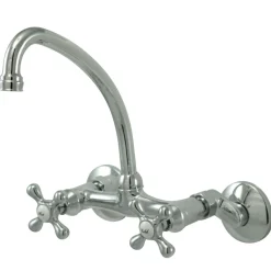 Kingston Brass Kingston 6-Inch Adjustable Center Wall Mount Kitchen Faucet