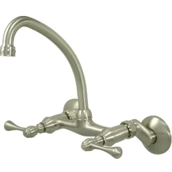Kingston Brass Kingston Wall Mount 6-Inch Adjustable Center Kitchen Faucet