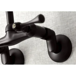 Kingston Brass Kingston Wall Mount 6-Inch Adjustable Center Kitchen Faucet