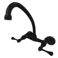Kingston Brass Kingston Wall Mount 6-Inch Adjustable Center Kitchen Faucet