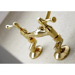 Kingston Brass Kingston Wall Mount 6-Inch Adjustable Center Kitchen Faucet