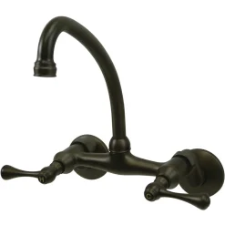 Kingston Brass Kingston Wall Mount 6-Inch Adjustable Center Kitchen Faucet