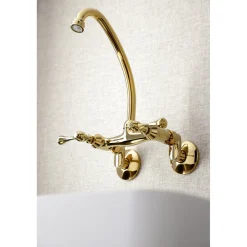 Kingston Brass Kingston Wall Mount 6-Inch Adjustable Center Kitchen Faucet
