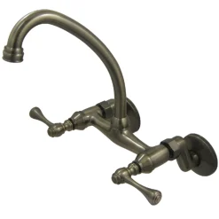 Kingston Brass Kingston Wall Mount 6-Inch Adjustable Center Kitchen Faucet