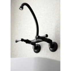 Kingston Brass Kingston Wall Mount 6-Inch Adjustable Center Kitchen Faucet