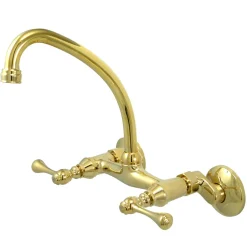 Kingston Brass Kingston Wall Mount 6-Inch Adjustable Center Kitchen Faucet