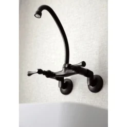 Kingston Brass Kingston Wall Mount 6-Inch Adjustable Center Kitchen Faucet