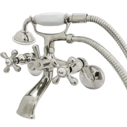 Kingston Brass Kingston Wall Mount Clawfoot Tub Faucet with Hand Shower
