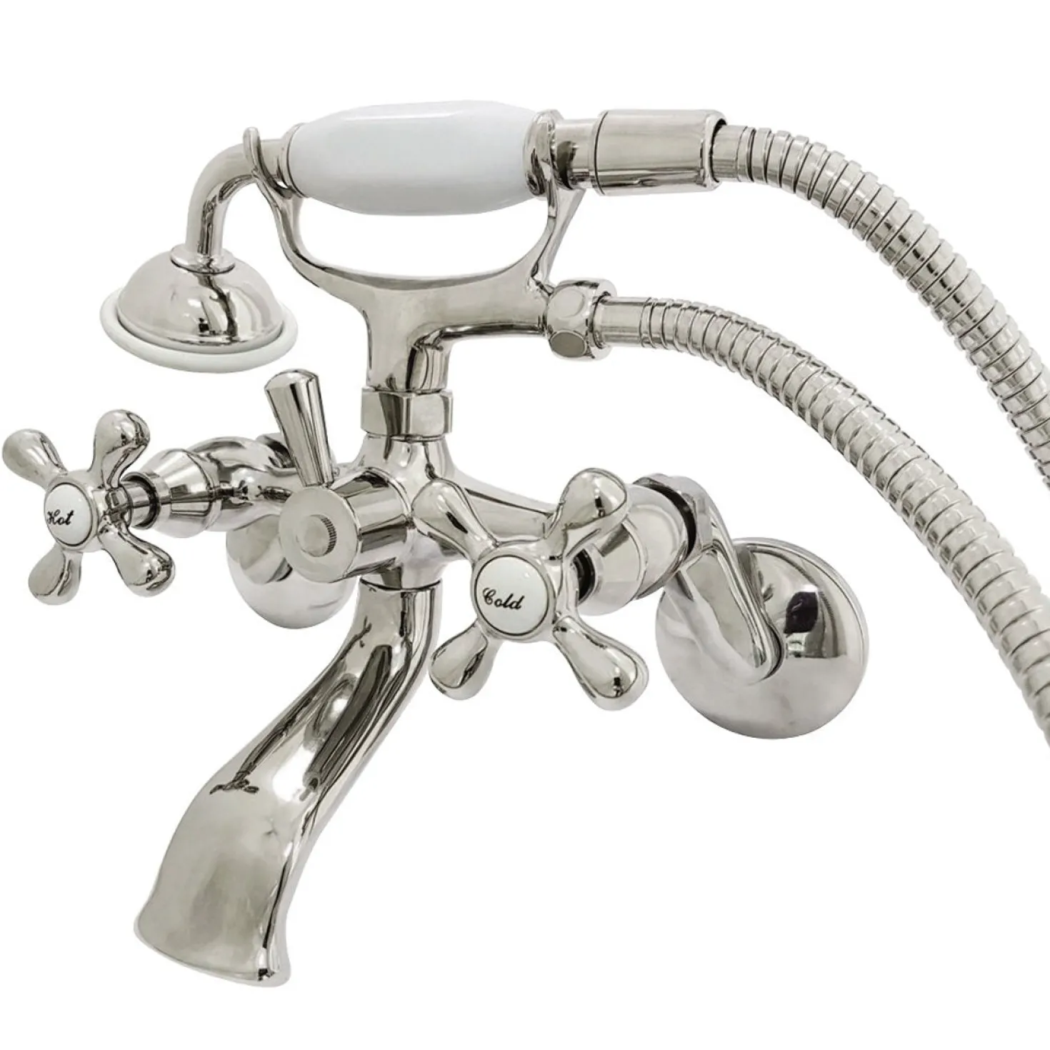 Kingston Brass Kingston Wall Mount Clawfoot Tub Faucet with Hand Shower