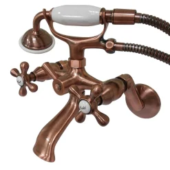 Kingston Brass Kingston Wall Mount Clawfoot Tub Faucet with Hand Shower