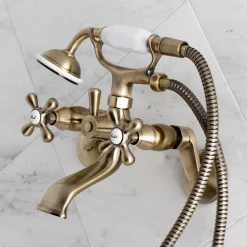 Kingston Brass Kingston Wall Mount Clawfoot Tub Faucet with Hand Shower