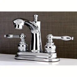 Kingston Brass Knight Deck Mount 4-Inch Centerset Bathroom Faucet
