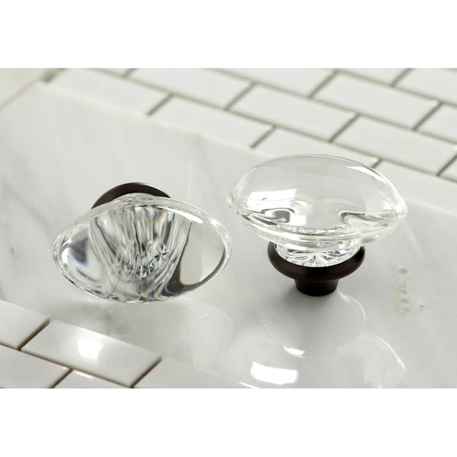 Kingston Brass Krystal Onyx 2-Handle Wall Mount Bathroom Faucet