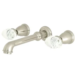 Kingston Brass Krystal Onyx 2-Handle Wall Mount Bathroom Faucet