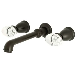 Kingston Brass Krystal Onyx 2-Handle Wall Mount Bathroom Faucet