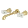 Kingston Brass Krystal Onyx Two-Handle Wall Mount Bathroom Faucet