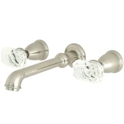 Kingston Brass Krystal Onyx Two-Handle Wall Mount Bathroom Faucet