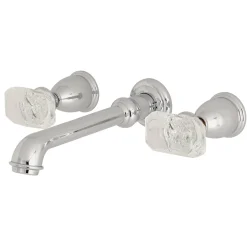 Kingston Brass Krystal Onyx Two-Handle Wall Mount Bathroom Faucet